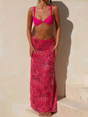 Sequins Embroidery Maxi Skirt