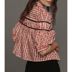 Puff Sleeve Floral Peplum Blouse