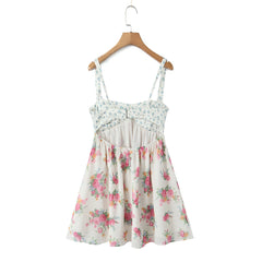 Floral Print Sling Mini Dress