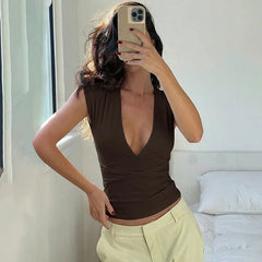 Lace-up V-Neck Tank Top