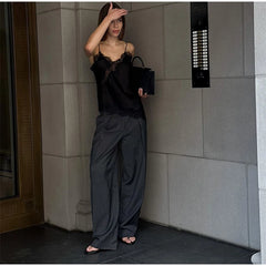 Satin Lace Patchwork Cami Mini Dress