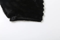 Black Furry High Waist Shorts