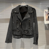 Rhinestone Moto Jacket