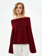 Off Shoulder Knit Sweater