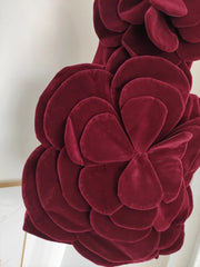 Velvet 3D Flower Strapless Mini Dress With Gloves