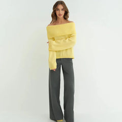 Off Shoulder Knit Sweater