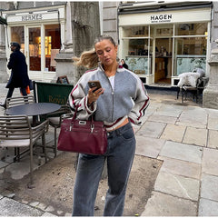 Striped Stand Collar Zip Sweater Jacket