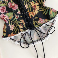 Romantic Print Lace Bandage Corset