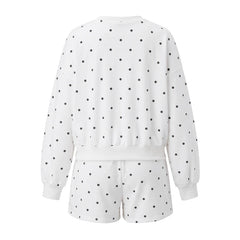 Polka Dots Sweatshirt And Shorts Co‑ord Set