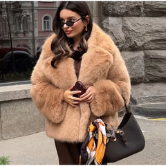 Faux Fur Tie Up Short Coat