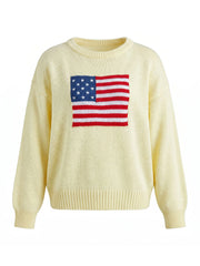 American Flag Knit Sweatshirt