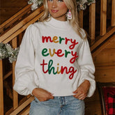 Merry Everything Letter Print Graphic Sweatshirt