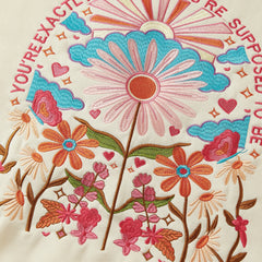 Embroidered Letter Pattern Hooded Sweatshirt