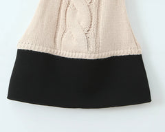 High Collar Sleeveless Knitted Sweater Dress