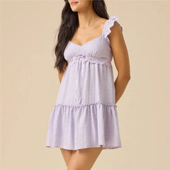 Ruffle Sleeve Babydoll Mini Dress