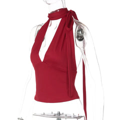 Lace-up V-Neck Tank Top