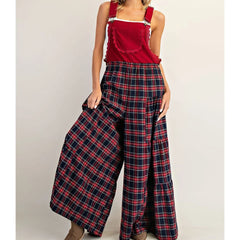 Christmas Plaid Overall Jumpsuits