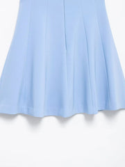 Blue Tie Up Bow Sweet Heart Neckline Mini Dress