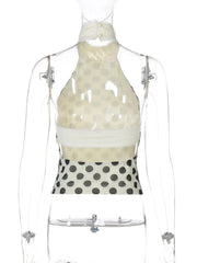 Polka Dot Halter Top in Apricot