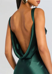 Mermaid Hem Open Back Cowl Strap Maxi Dress