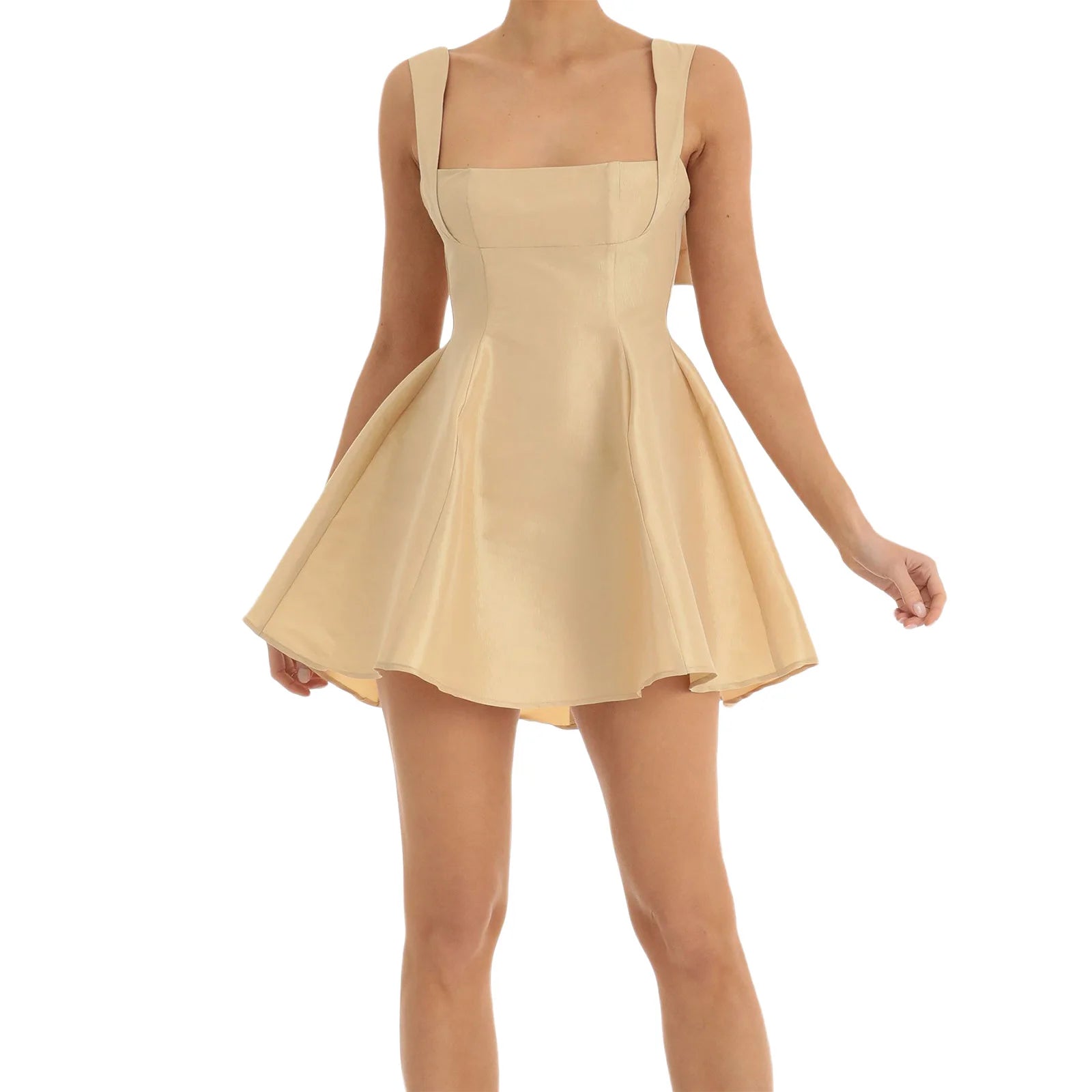 Beige dress with thin straps