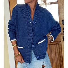 Shawl Collar Back Printed Cardigan