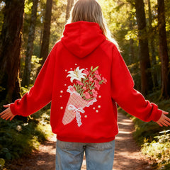 Bouquet Flower Print Hooded Sweatshirt