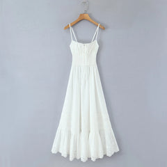 Smocked Ruched Tie Up Strappy Maxi Dress