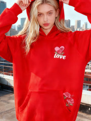 Bouquet Flower Print Hooded Sweatshirt