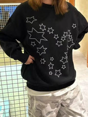 Star Print O-Neck Sweatshirt