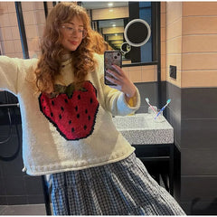 Crew Neck Graphic Knit Sweater