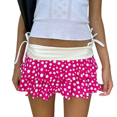 Layered Print Ruffle Mini Skirt
