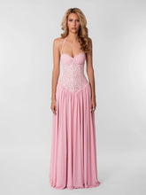 Halter Neck Lace Corset Tie Patchwork Long Dress