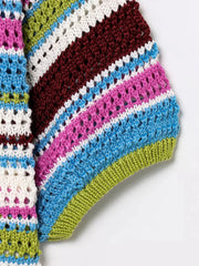 Stripe Colourful Collar Buttoned Shirt And Shorts Set