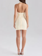 Solid Ribbed Halter Bandage Mini Dress