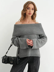 Off Shoulder Knit Sweater