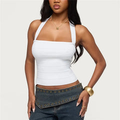 Horizontal Bandage Halter Crop Top