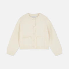 Crew Neck Button-Front Knit Cardigan