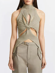 Twisted Hollow Out Knitting Tank Top