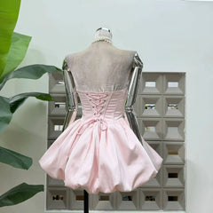 Bow Sleeveless Ball Gown Mini Dress