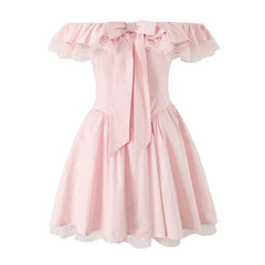 Off Shoulder Pink Mini Dress
