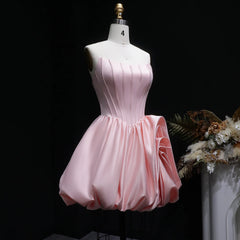 Pink Satin Tiered Ruffle Corset Mini Dress