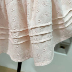 Embroidery Lace-up Crossover Strap Mini Dress