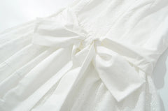 White Bowknot Red Mini Dress