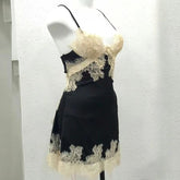 Black Lace Trim Slip Nightdress