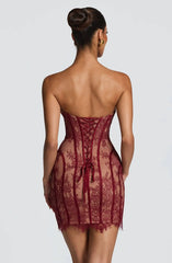 Lace Bodycon Bustier Strapless Mini Dress