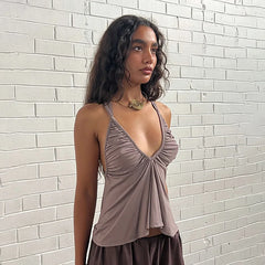 Halter Ruched Crop Top