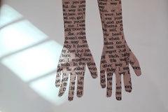 Mesh Letter Printed O-Neck Tank Top With Gloves