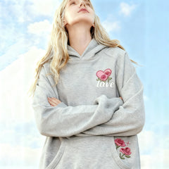 Bouquet Flower Print Hooded Sweatshirt
