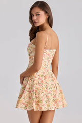 Spaghetti Strap Pleated Hem Mini A-line Dress